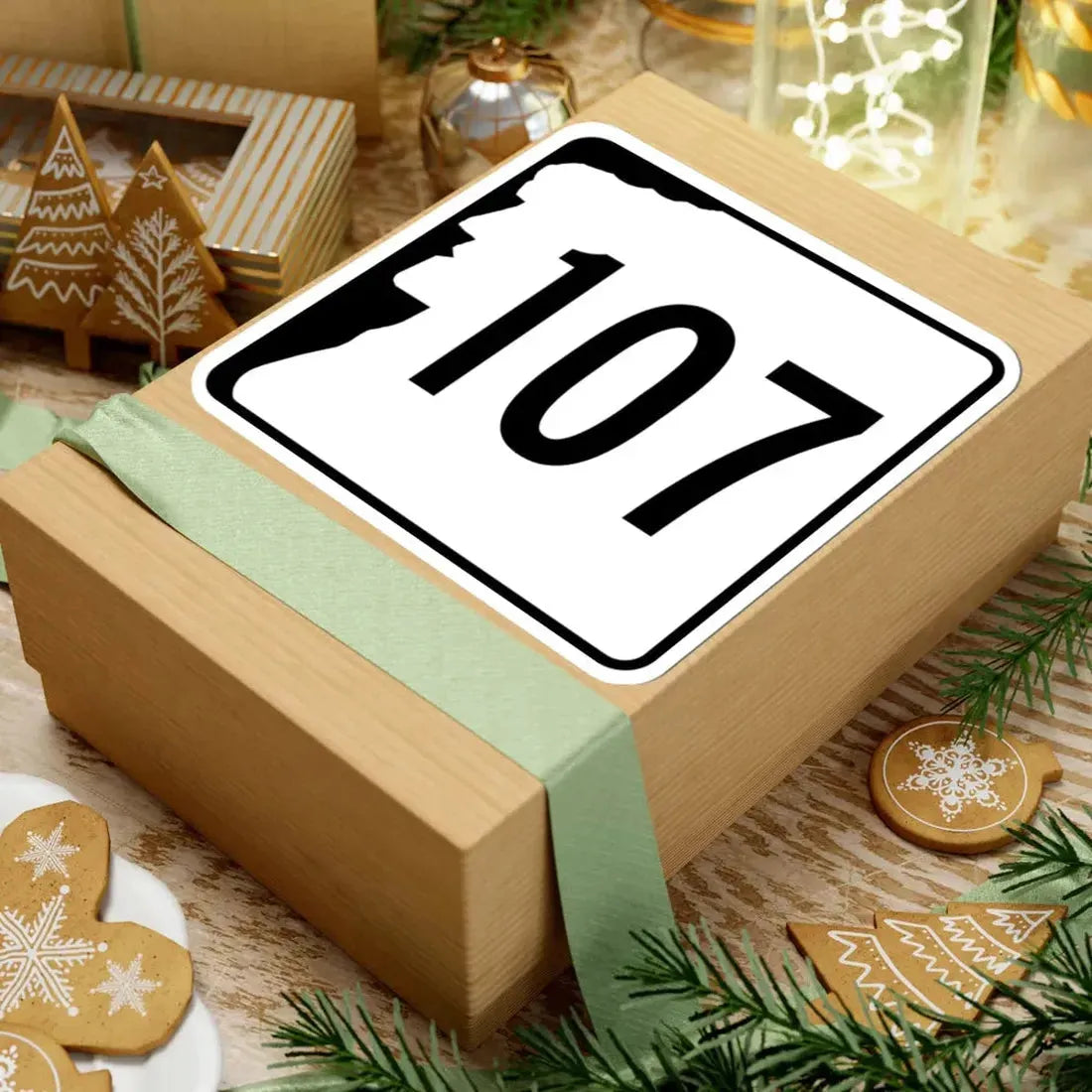 NH Route 107 (New Hampshire) (Road Sign) STICKER Vinyl Kiss-Cut Decal - The Sticker Space