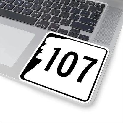 NH Route 107 (New Hampshire) (Road Sign) STICKER Vinyl Kiss-Cut Decal - The Sticker Space