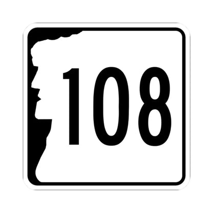 NH Route 108 (New Hampshire) (Road Sign) STICKER Vinyl Kiss-Cut Decal 2 Inch White - The Sticker Space