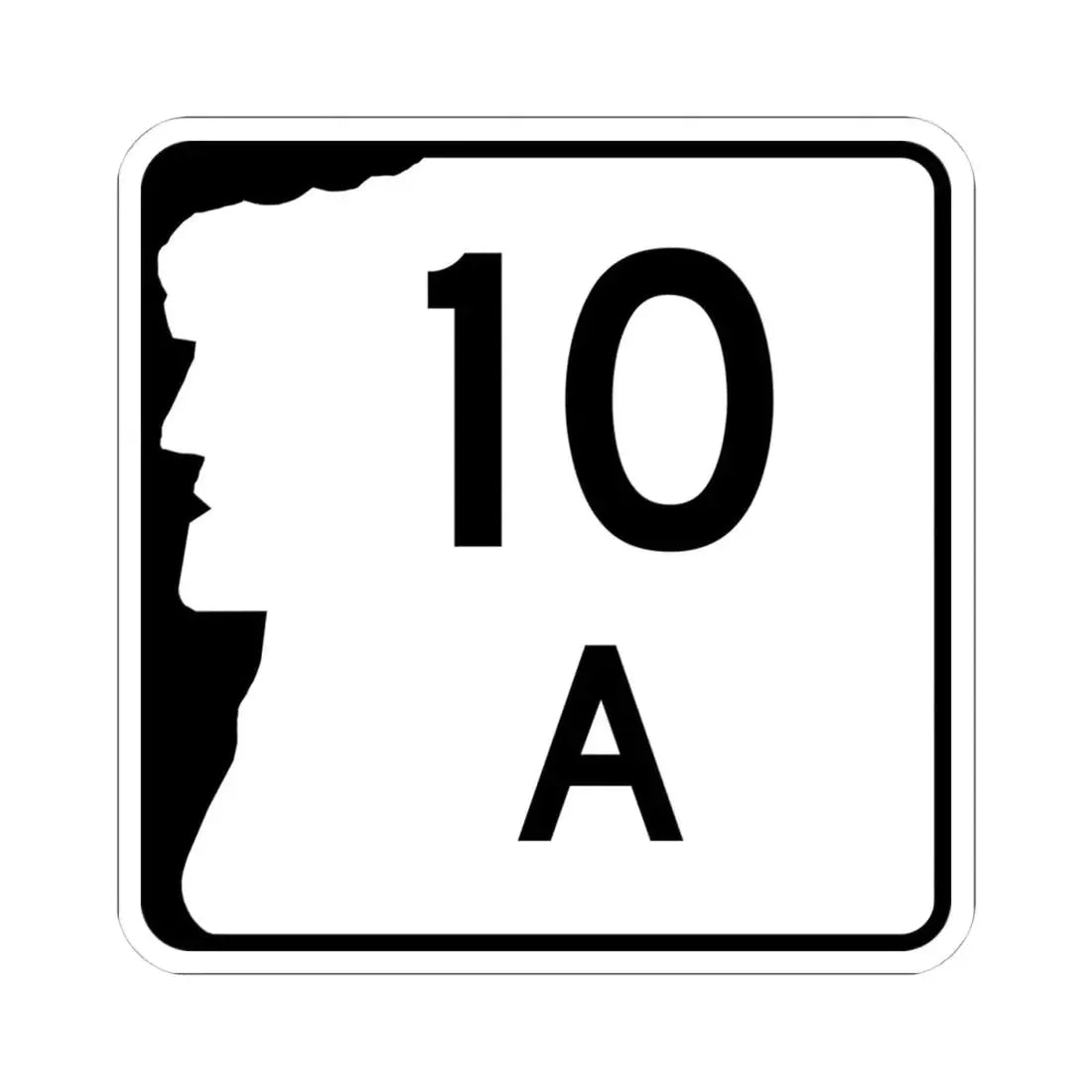 NH Route 10A (New Hampshire) (Road Sign) STICKER Vinyl Kiss-Cut Decal 4 Inch White - The Sticker Space