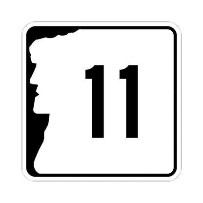 NH Route 11 (New Hampshire) (Road Sign) STICKER Vinyl Kiss-Cut Decal 6 Inch White - The Sticker Space