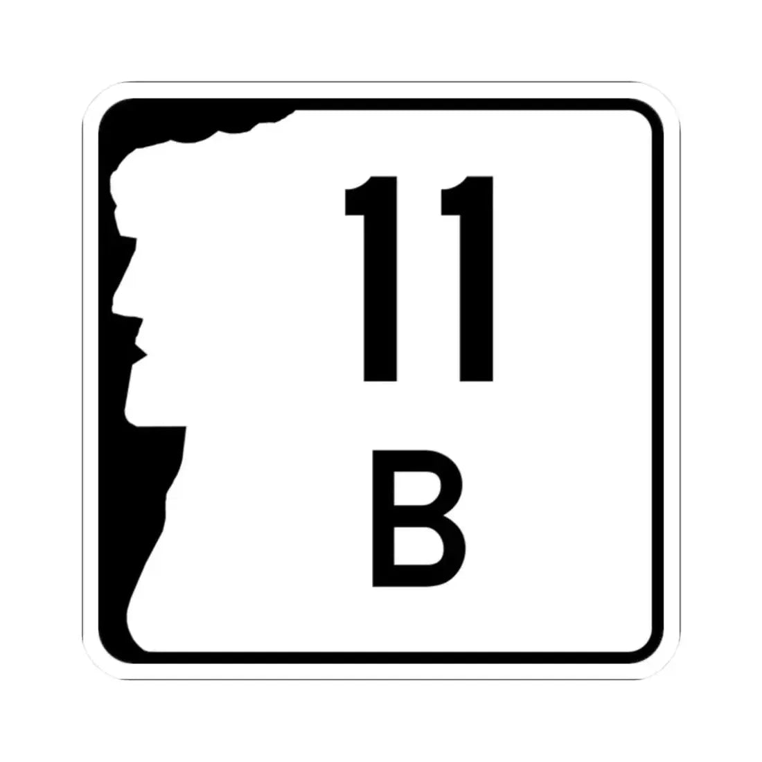 NH Route 11B (New Hampshire) (Road Sign) STICKER Vinyl Kiss-Cut Decal 2 Inch White - The Sticker Space