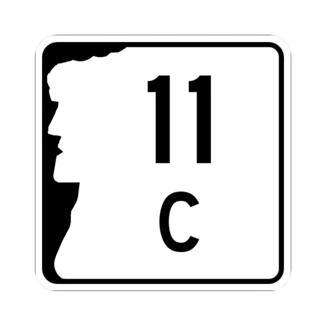 NH Route 11C (New Hampshire) (Road Sign) STICKER Vinyl Kiss-Cut Decal 2 Inch White - The Sticker Space