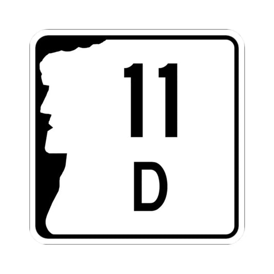 NH Route 11D (New Hampshire) (Road Sign) STICKER Vinyl Kiss-Cut Decal 2 Inch White - The Sticker Space