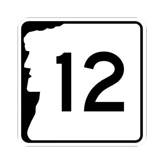 NH Route 12 (New Hampshire) (Road Sign) STICKER Vinyl Kiss-Cut Decal 2 Inch White - The Sticker Space