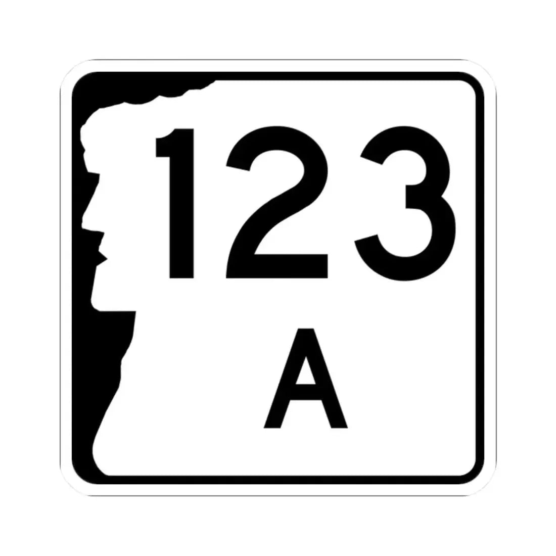 NH Route 123A (New Hampshire) (Road Sign) STICKER Vinyl Kiss-Cut Decal 2 Inch White - The Sticker Space