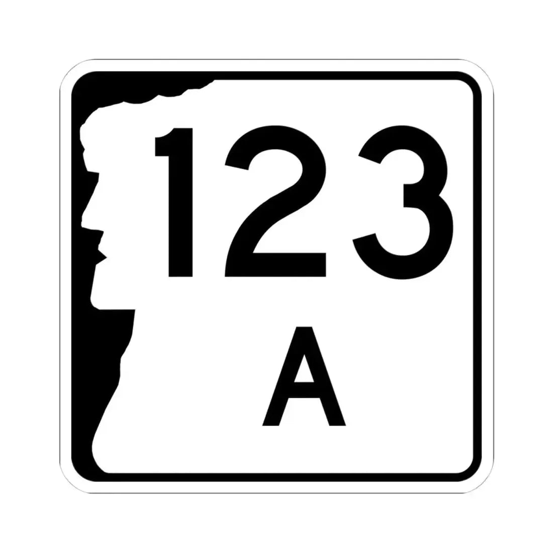NH Route 123A (New Hampshire) (Road Sign) STICKER Vinyl Kiss-Cut Decal 4 Inch White - The Sticker Space