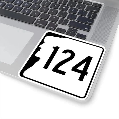 NH Route 124 (New Hampshire) (Road Sign) STICKER Vinyl Kiss-Cut Decal - The Sticker Space