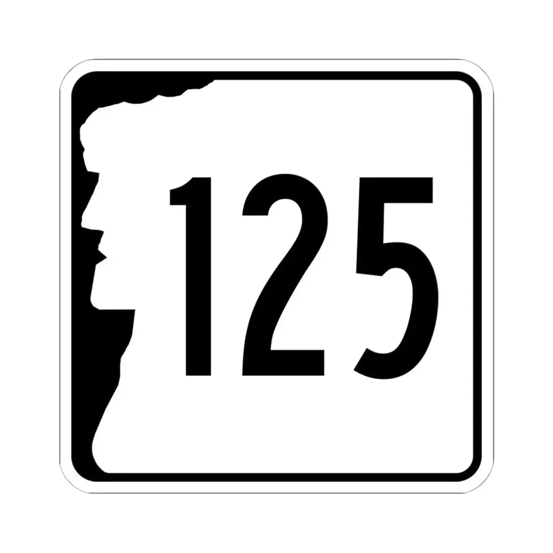 NH Route 125 (New Hampshire) (Road Sign) STICKER Vinyl Kiss-Cut Decal 6 Inch White - The Sticker Space