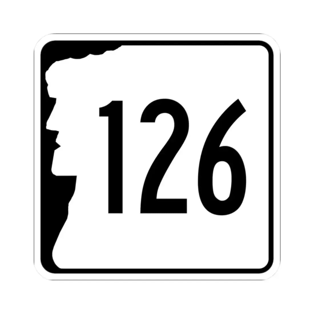 NH Route 126 (New Hampshire) (Road Sign) STICKER Vinyl Kiss-Cut Decal 2 Inch White - The Sticker Space