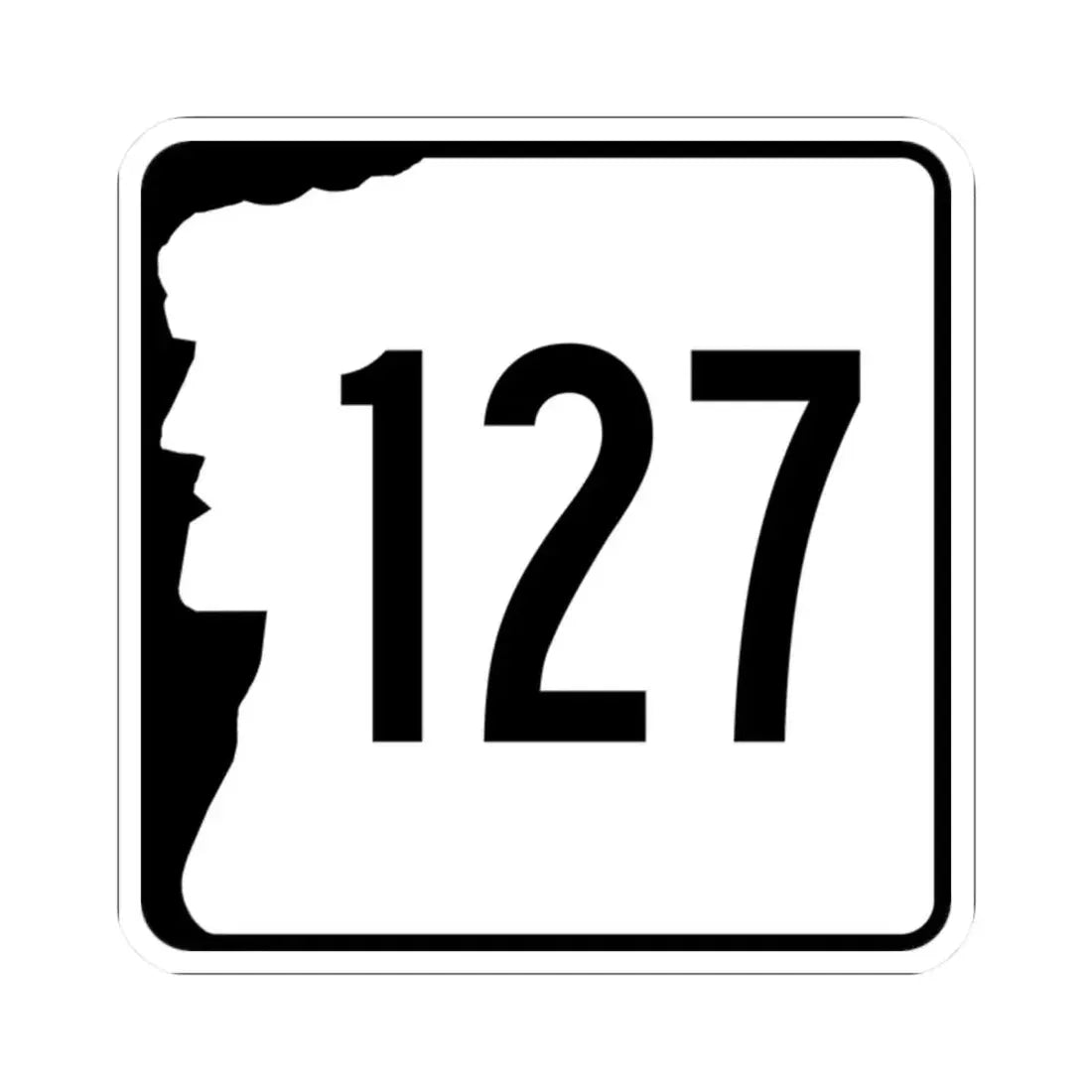 NH Route 127 (New Hampshire) (Road Sign) STICKER Vinyl Kiss-Cut Decal 2 Inch White - The Sticker Space