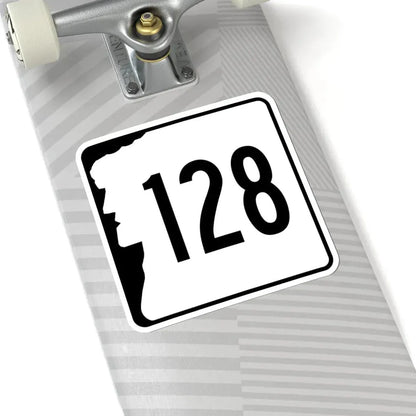 NH Route 128 (New Hampshire) (Road Sign) STICKER Vinyl Kiss-Cut Decal - The Sticker Space