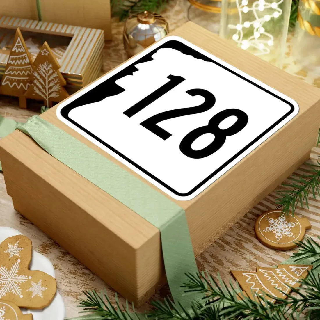 NH Route 128 (New Hampshire) (Road Sign) STICKER Vinyl Kiss-Cut Decal - The Sticker Space