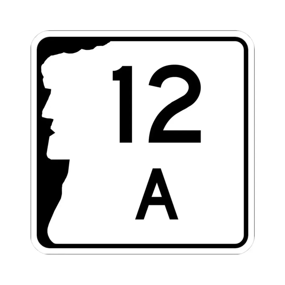 NH Route 12A (New Hampshire) (Road Sign) STICKER Vinyl Kiss-Cut Decal 3 Inch White - The Sticker Space