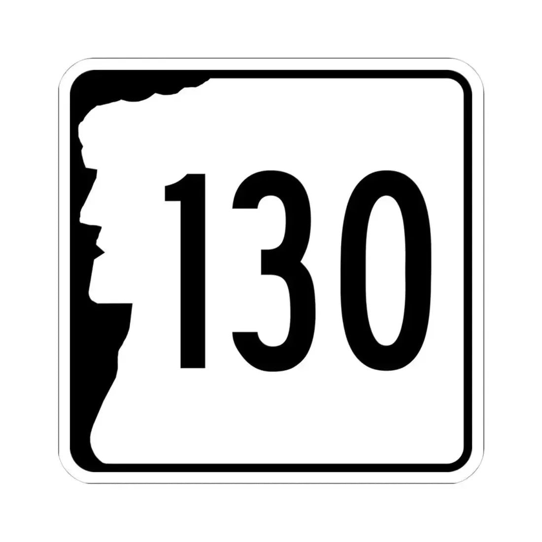 NH Route 130 (New Hampshire) (Road Sign) STICKER Vinyl Kiss-Cut Decal 4 Inch White - The Sticker Space