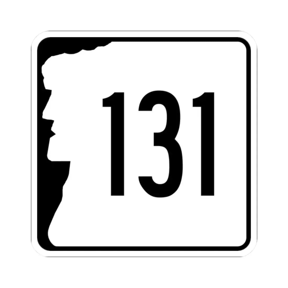 NH Route 131 (New Hampshire) (Road Sign) STICKER Vinyl Kiss-Cut Decal 2 Inch White - The Sticker Space