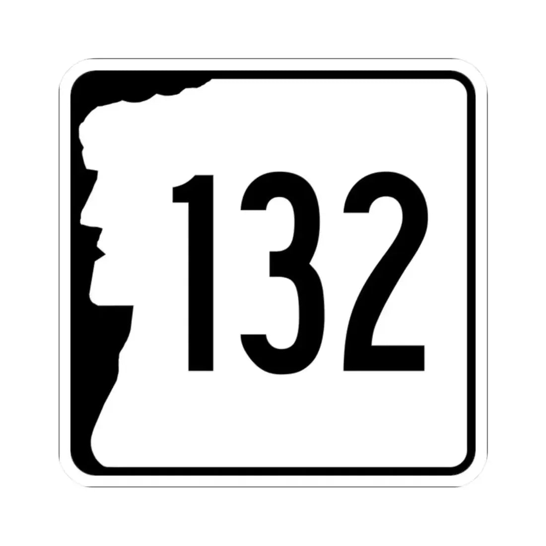NH Route 132 (New Hampshire) (Road Sign) STICKER Vinyl Kiss-Cut Decal 2 Inch White - The Sticker Space