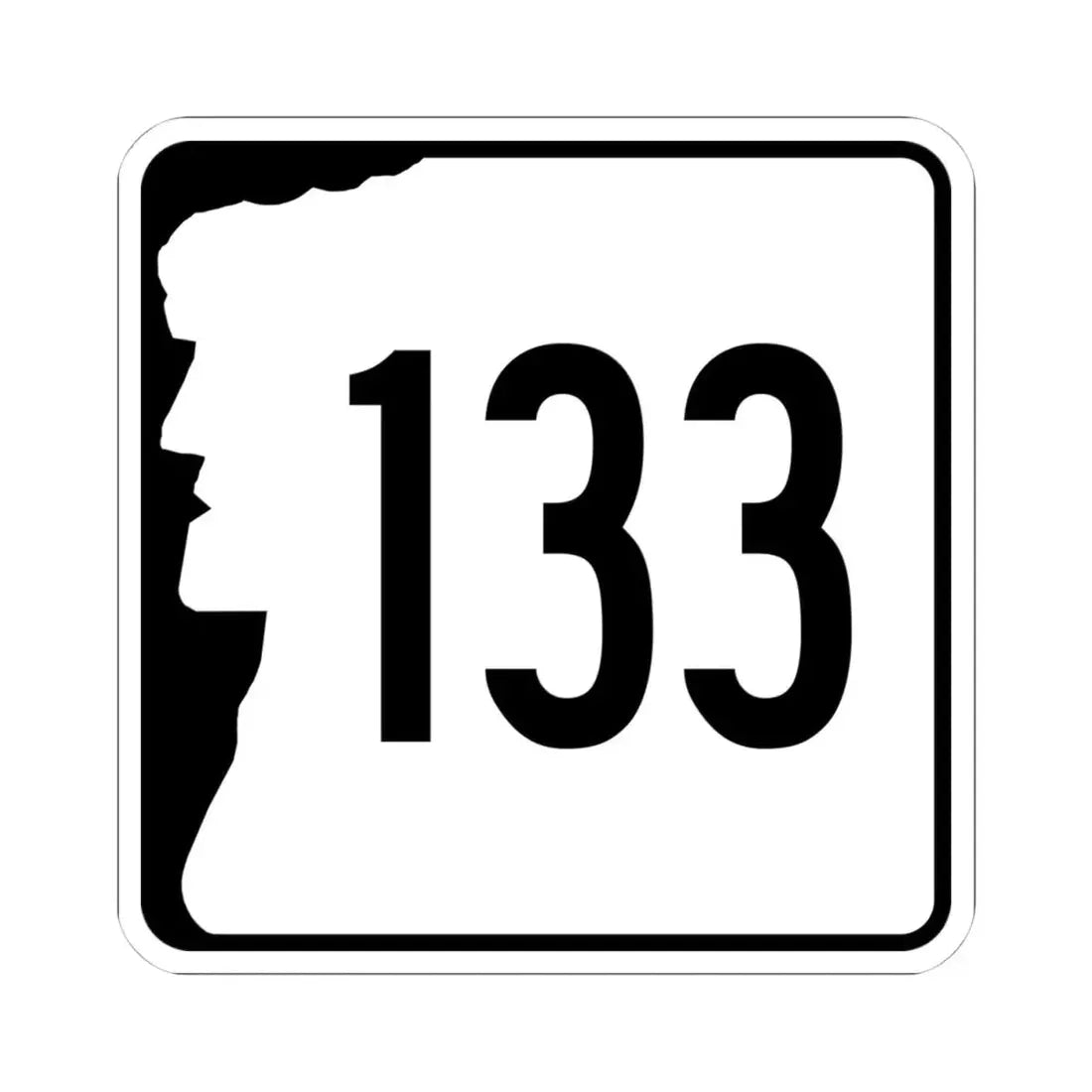 NH Route 133 (New Hampshire) (Road Sign) STICKER Vinyl Kiss-Cut Decal 4 Inch White - The Sticker Space