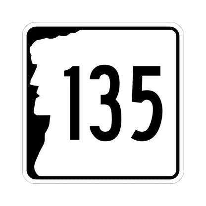 NH Route 135 (New Hampshire) (Road Sign) STICKER Vinyl Kiss-Cut Decal 6 Inch White - The Sticker Space