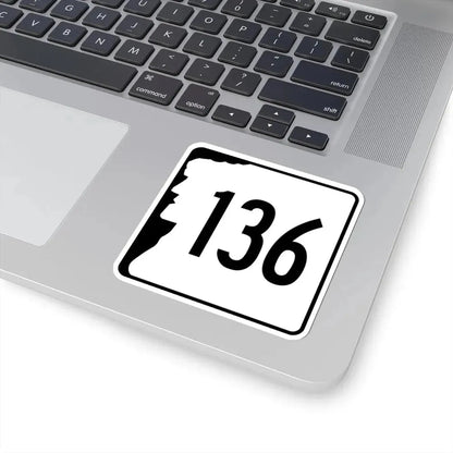 NH Route 136 (New Hampshire) (Road Sign) STICKER Vinyl Kiss-Cut Decal - The Sticker Space