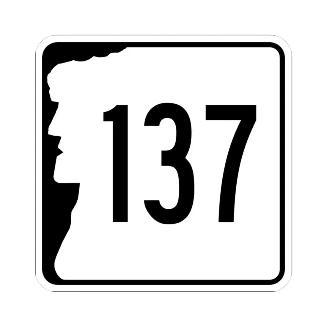 NH Route 137 (New Hampshire) (Road Sign) STICKER Vinyl Kiss-Cut Decal 3 Inch White - The Sticker Space