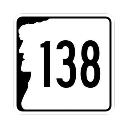 NH Route 138 (New Hampshire) (Road Sign) STICKER Vinyl Kiss-Cut Decal 2 Inch White - The Sticker Space