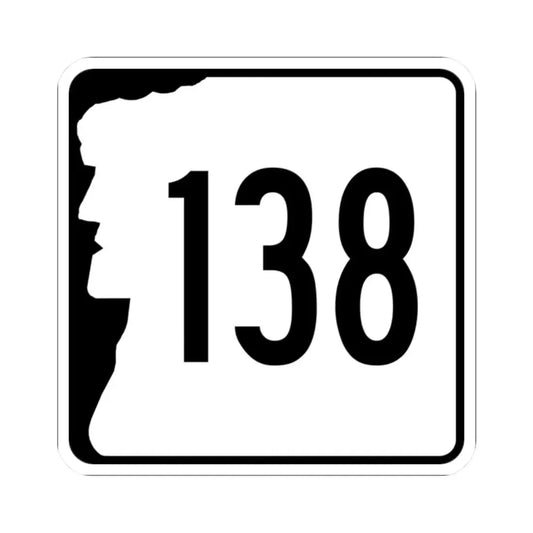 NH Route 138 (New Hampshire) (Road Sign) STICKER Vinyl Kiss-Cut Decal 2 Inch White - The Sticker Space