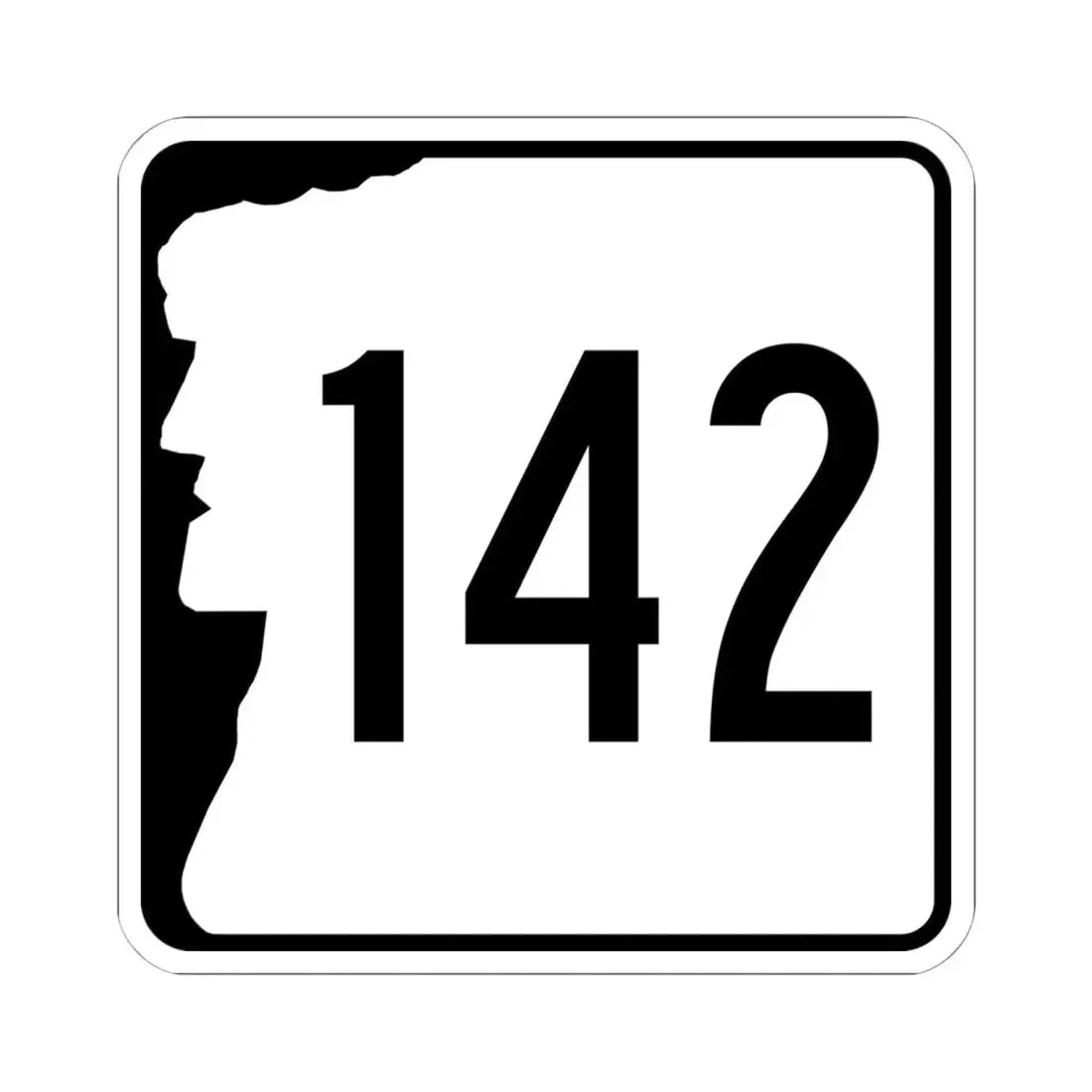 NH Route 142 (New Hampshire) (Road Sign) STICKER Vinyl Kiss-Cut Decal 6 Inch White - The Sticker Space