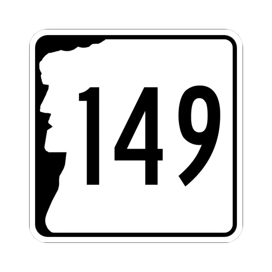NH Route 149 (New Hampshire) (Road Sign) STICKER Vinyl Kiss-Cut Decal 3 Inch White - The Sticker Space