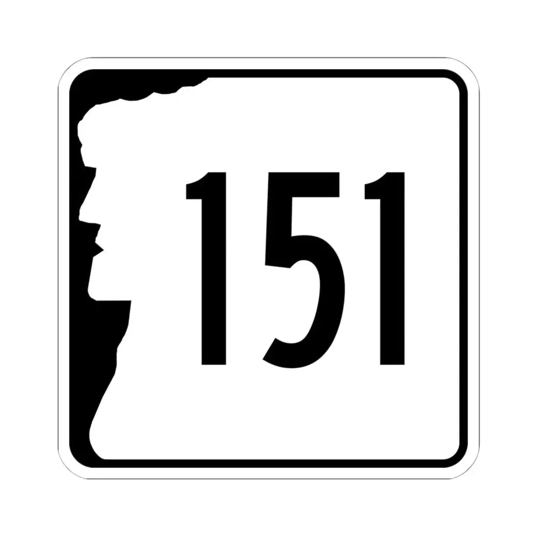 NH Route 151 (New Hampshire) (Road Sign) STICKER Vinyl Kiss-Cut Decal 6 Inch White - The Sticker Space