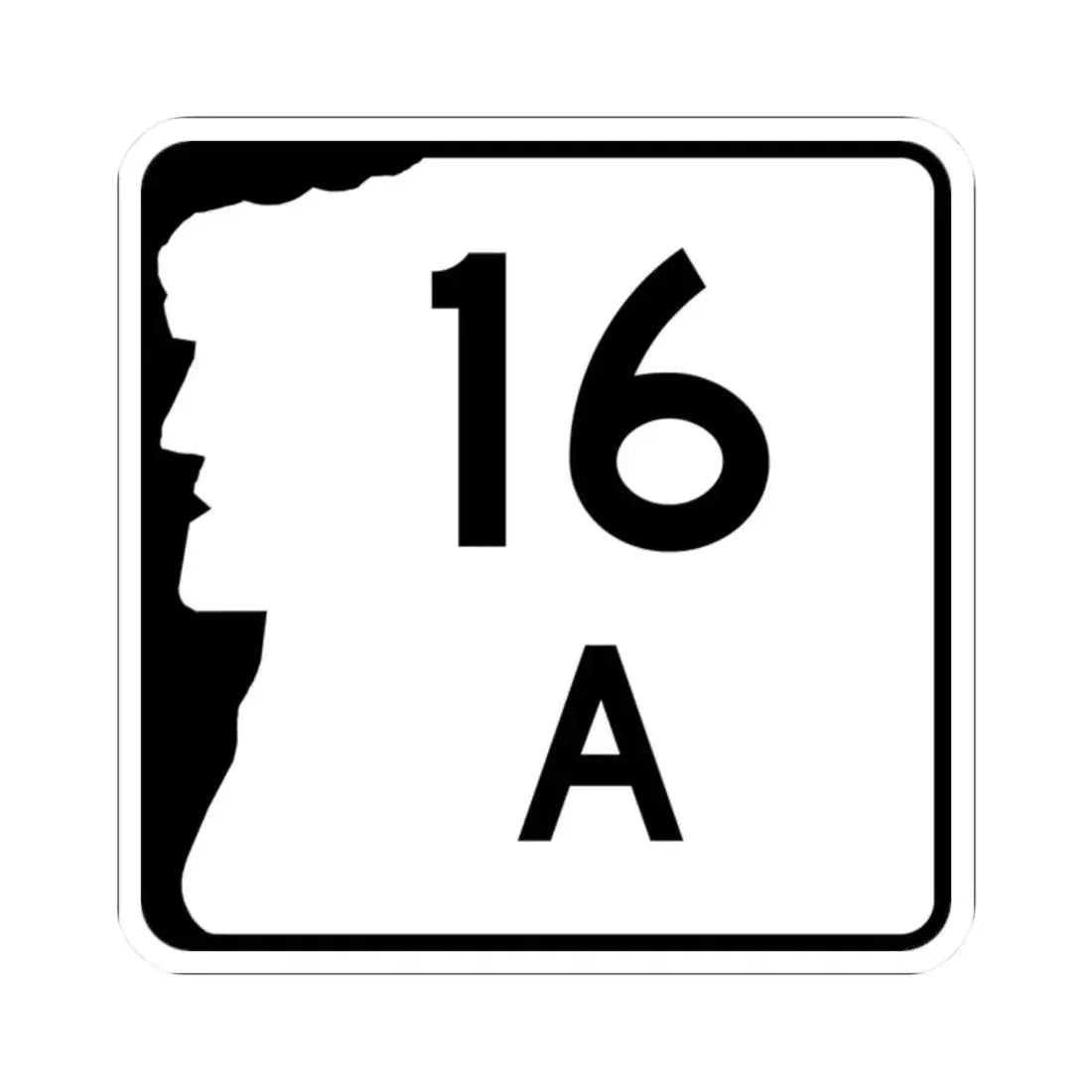NH Route 16A (New Hampshire) (Road Sign) STICKER Vinyl Kiss-Cut Decal 2 Inch White - The Sticker Space