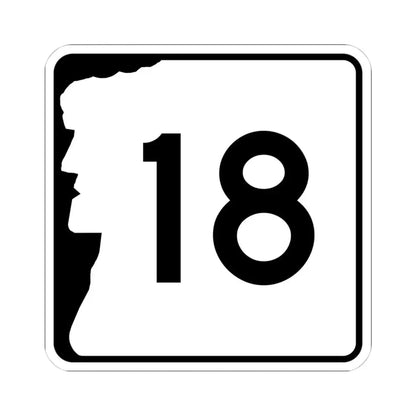 NH Route 18 (New Hampshire) (Road Sign) STICKER Vinyl Kiss-Cut Decal 4 Inch White - The Sticker Space