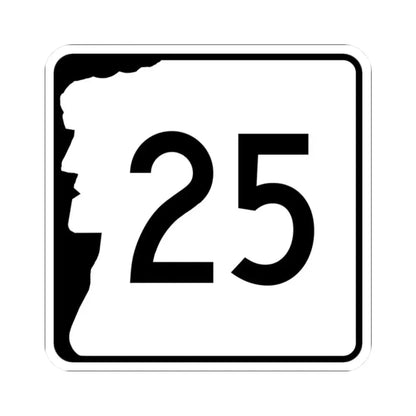 NH Route 25 (New Hampshire) (Road Sign) STICKER Vinyl Kiss-Cut Decal 2 Inch White - The Sticker Space
