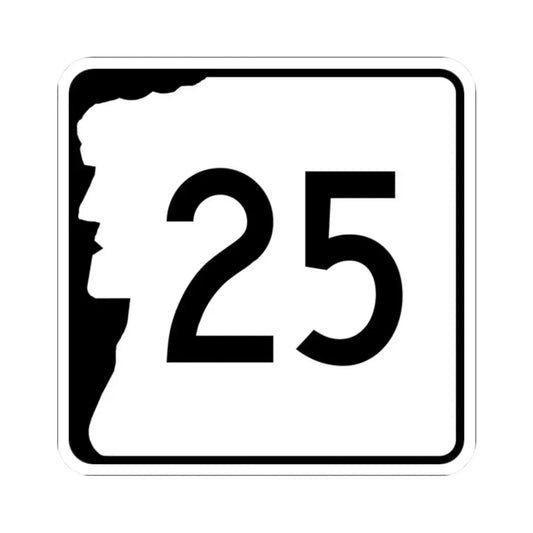 NH Route 25 (New Hampshire) (Road Sign) STICKER Vinyl Kiss-Cut Decal 2 Inch White - The Sticker Space