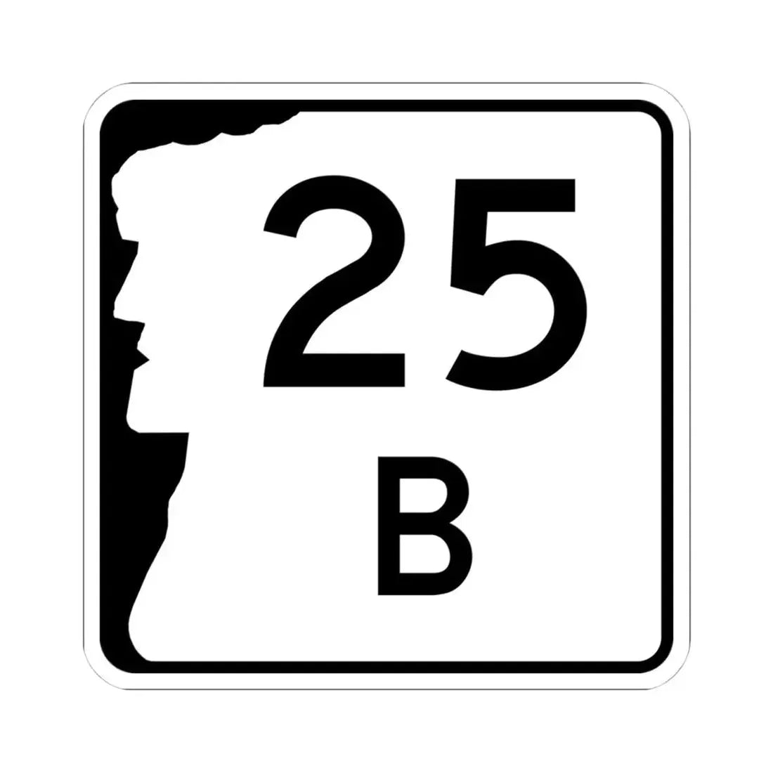 NH Route 25B (New Hampshire) (Road Sign) STICKER Vinyl Kiss-Cut Decal 4 Inch White - The Sticker Space
