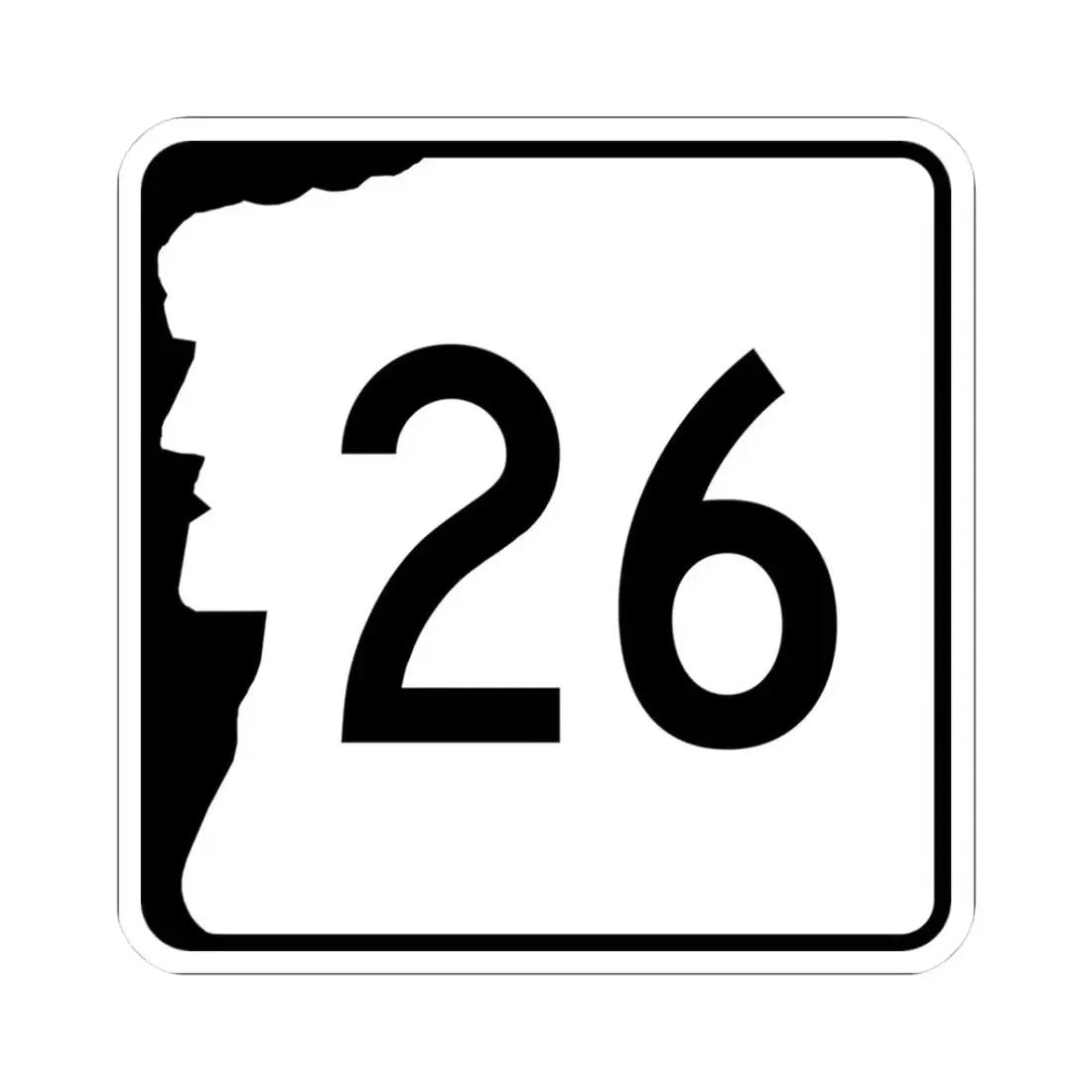 NH Route 26 (New Hampshire) (Road Sign) STICKER Vinyl Kiss-Cut Decal 3 Inch White - The Sticker Space