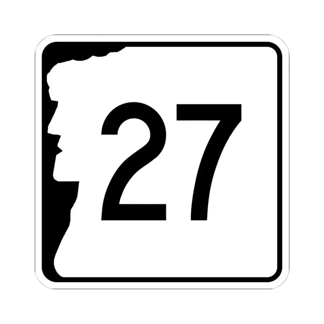 NH Route 27 (New Hampshire) (Road Sign) STICKER Vinyl Kiss-Cut Decal 4 Inch White - The Sticker Space