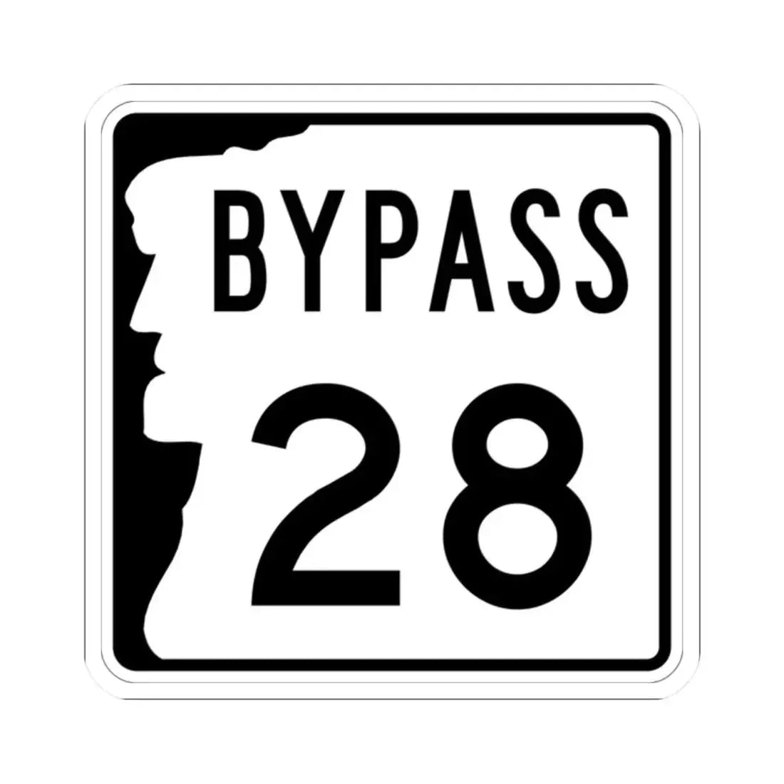 NH Route 28 Bypass (New Hampshire) (Road Sign) STICKER Vinyl Kiss-Cut Decal 2 Inch White - The Sticker Space