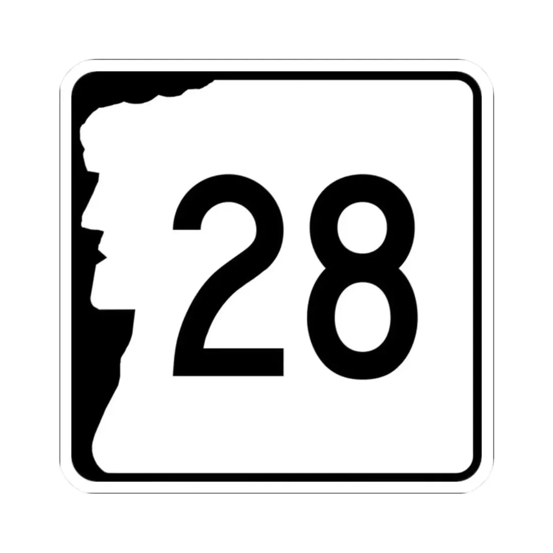 NH Route 28 (New Hampshire) (Road Sign) STICKER Vinyl Kiss-Cut Decal 2 Inch White - The Sticker Space