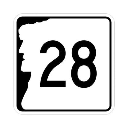NH Route 28 (New Hampshire) (Road Sign) STICKER Vinyl Kiss-Cut Decal 4 Inch White - The Sticker Space