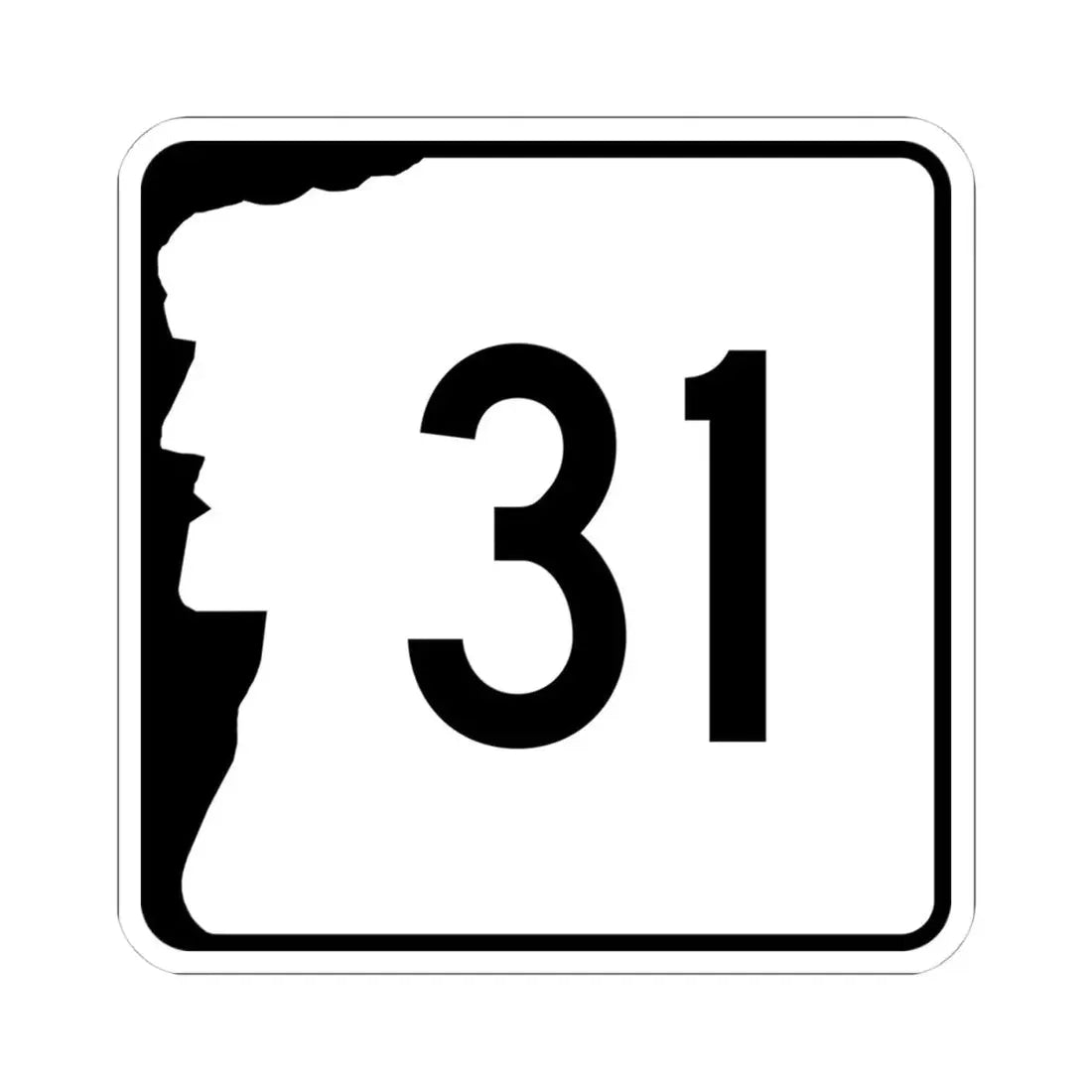 NH Route 31 (New Hampshire) (Road Sign) STICKER Vinyl Kiss-Cut Decal 4 Inch White - The Sticker Space