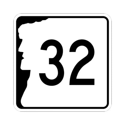 NH Route 32 (New Hampshire) (Road Sign) STICKER Vinyl Kiss-Cut Decal 4 Inch White - The Sticker Space