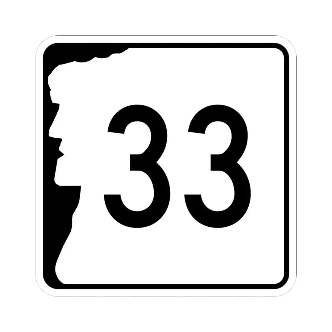 NH Route 33 (New Hampshire) (Road Sign) STICKER Vinyl Kiss-Cut Decal 3 Inch White - The Sticker Space