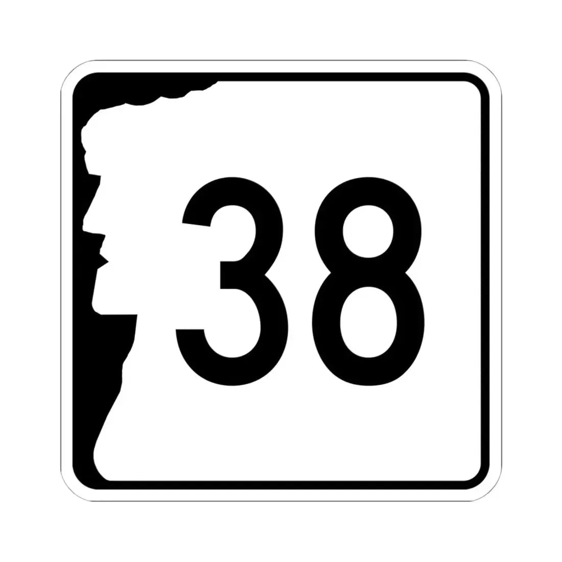 NH Route 38 (New Hampshire) (Road Sign) STICKER Vinyl Kiss-Cut Decal 6 Inch White - The Sticker Space