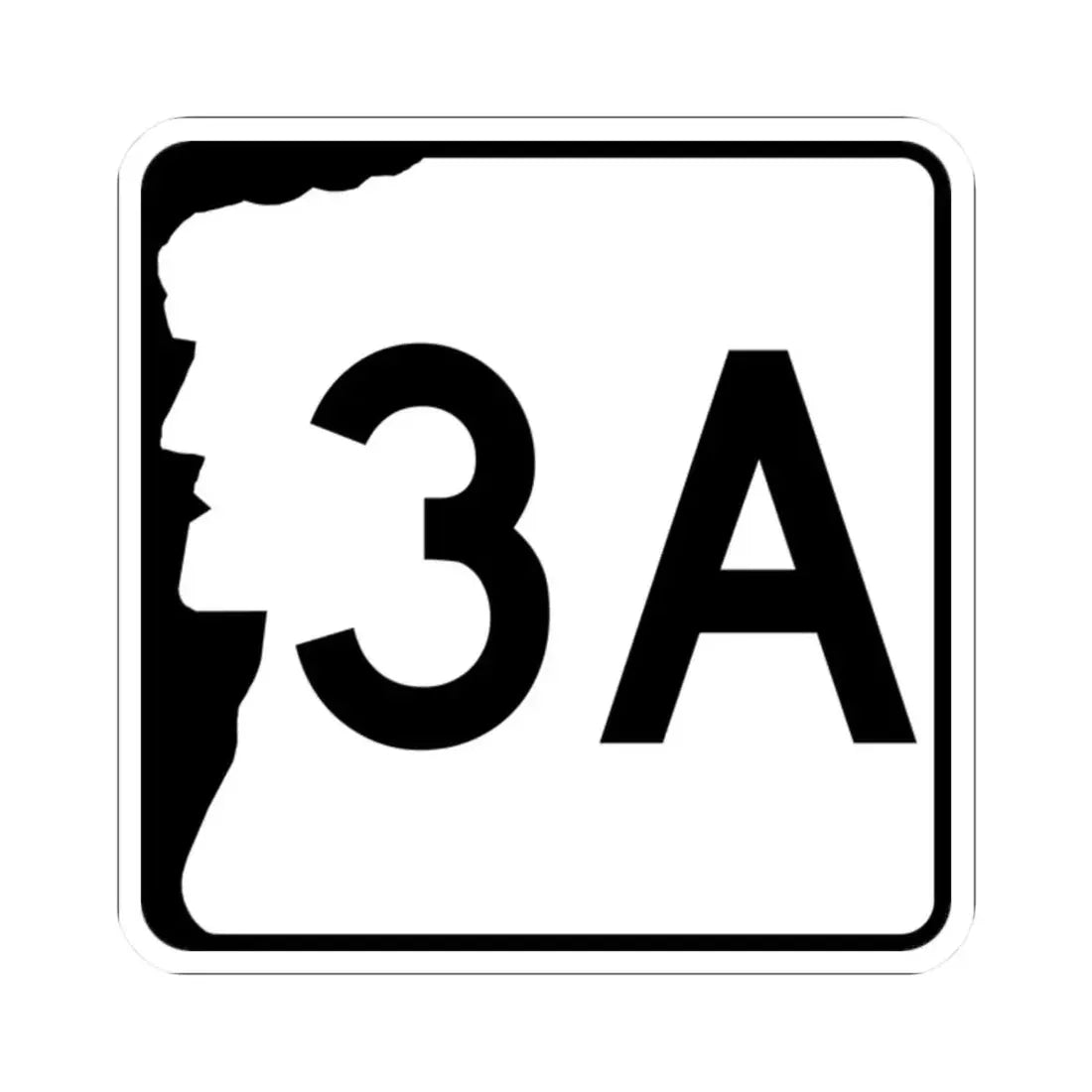 NH Route 3A (New Hampshire) (Road Sign) STICKER Vinyl Kiss-Cut Decal 2 Inch White - The Sticker Space