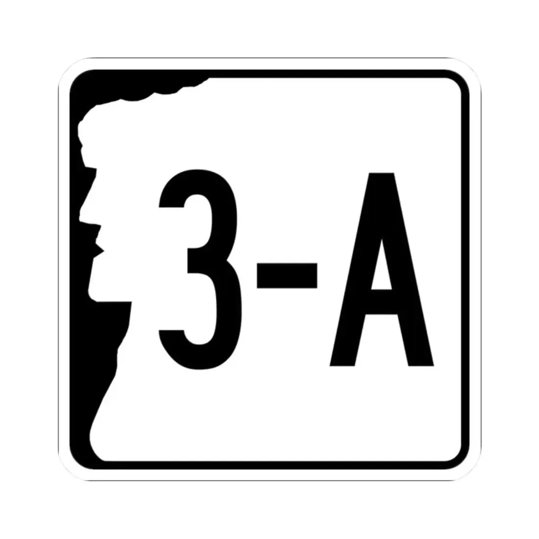 NH Route 3A variant (New Hampshire) (Road Sign) STICKER Vinyl Kiss-Cut Decal 2 Inch White - The Sticker Space