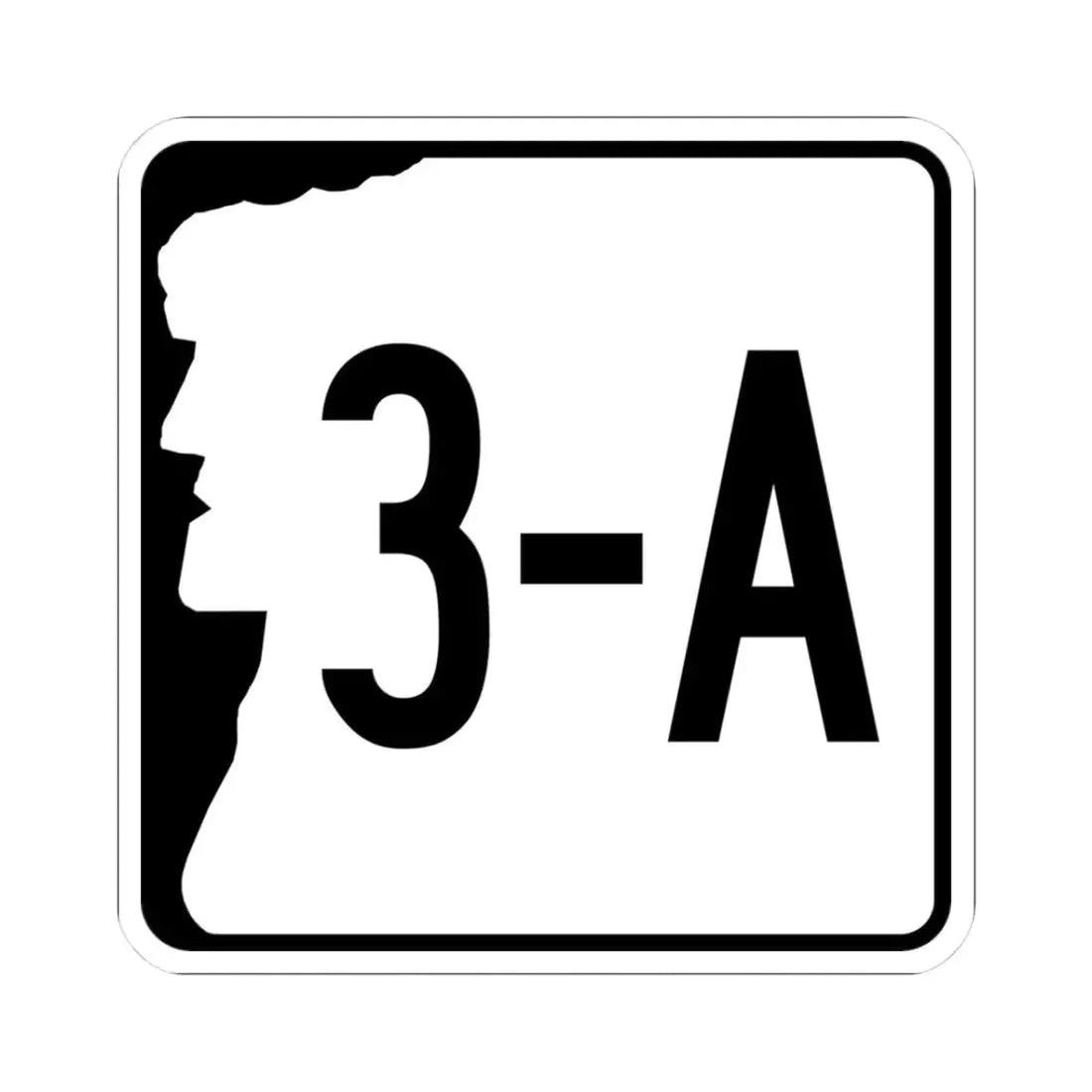 NH Route 3A variant (New Hampshire) (Road Sign) STICKER Vinyl Kiss-Cut Decal 3 Inch White - The Sticker Space