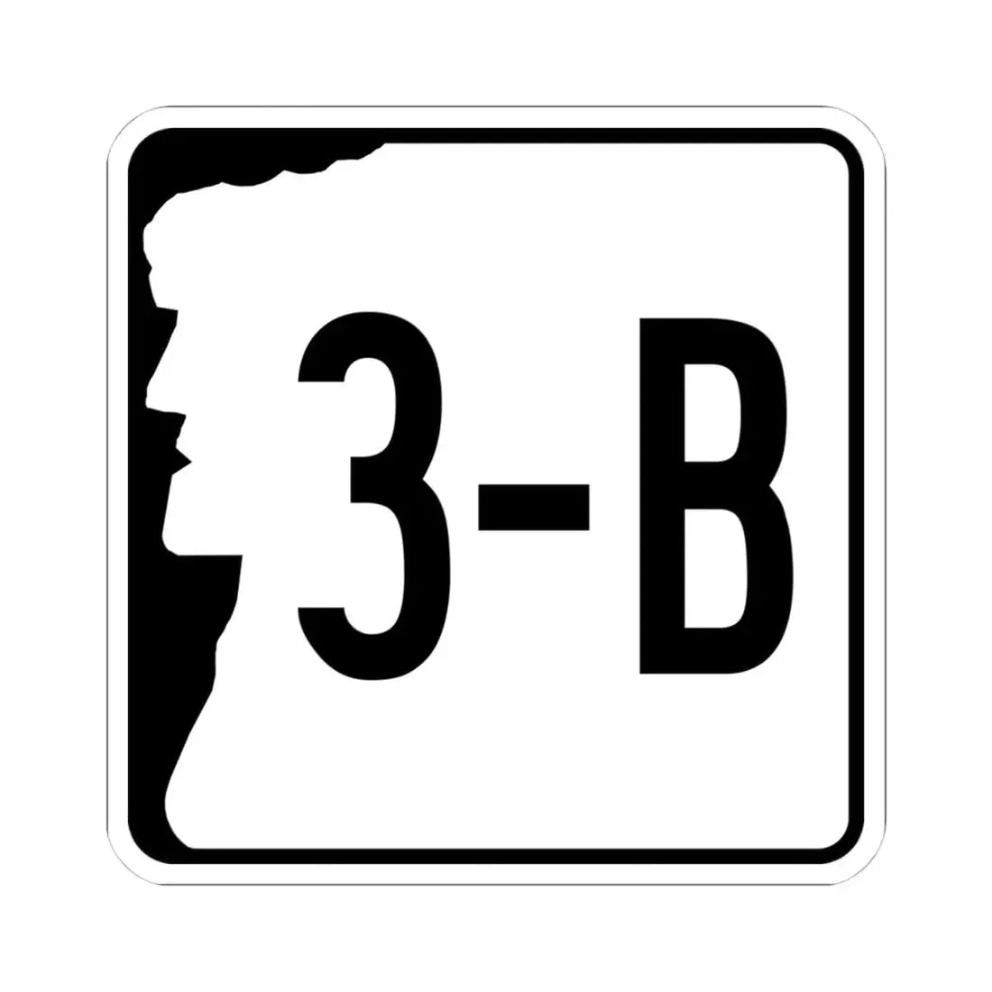 NH Route 3B (New Hampshire) (Road Sign) STICKER Vinyl Kiss-Cut Decal 4 Inch White - The Sticker Space