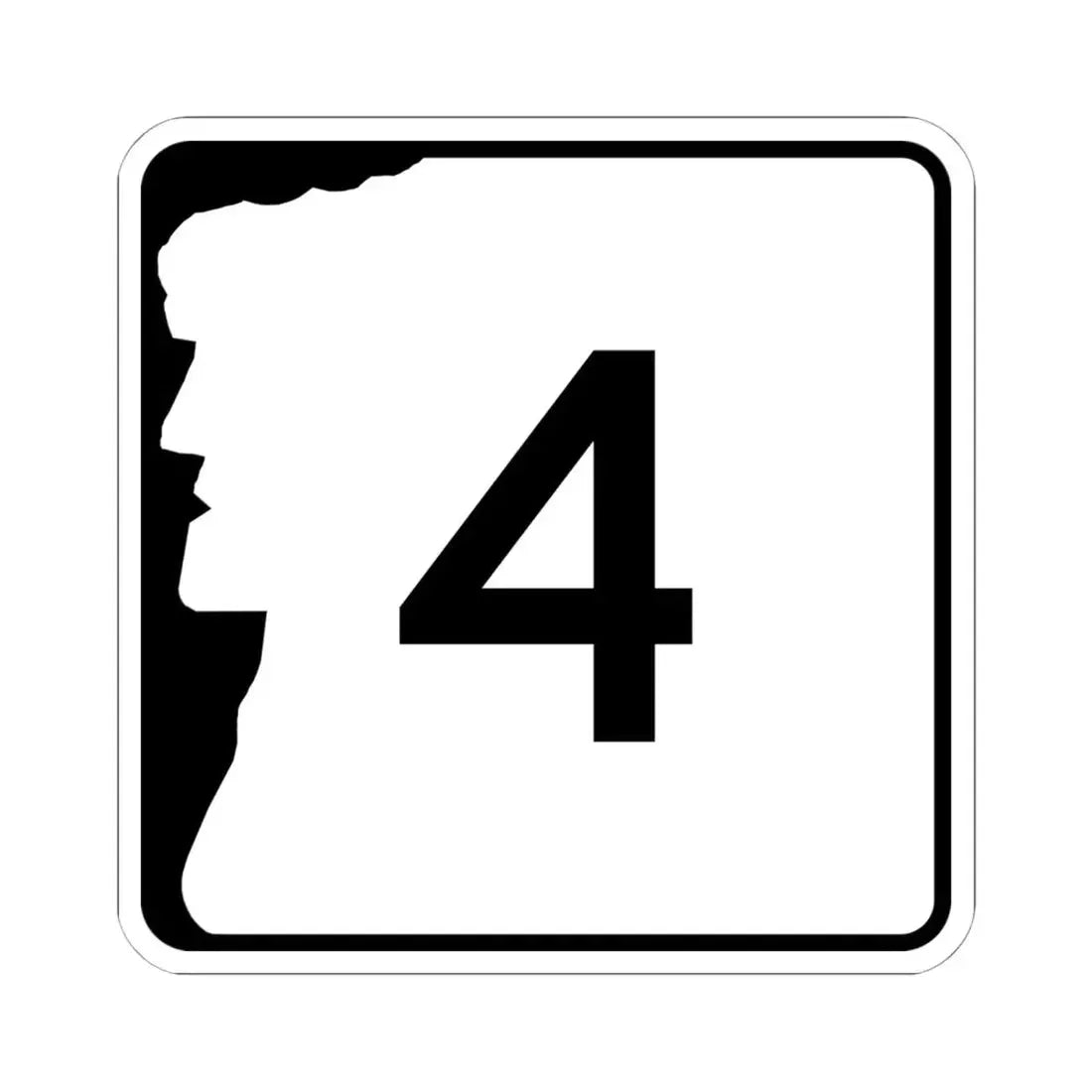 NH Route 4 (New Hampshire) (Road Sign) STICKER Vinyl Kiss-Cut Decal 6 Inch White - The Sticker Space
