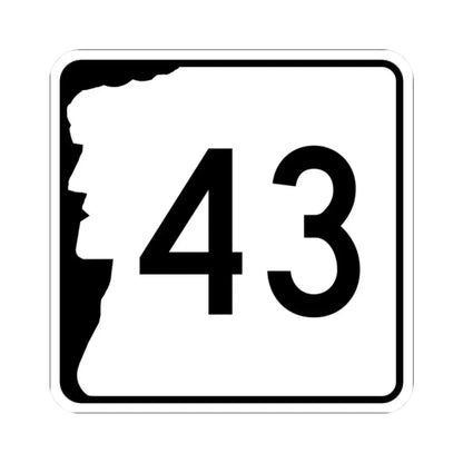 NH Route 43 (New Hampshire) (Road Sign) STICKER Vinyl Kiss-Cut Decal 2 Inch White - The Sticker Space